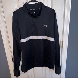Under Armour Black Run Quarter-Zip Pullover with White Accents